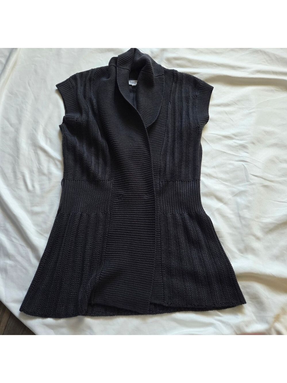 Suzy Shier Longline Sweater Vest | Shawl Collar Cardigan | Small
